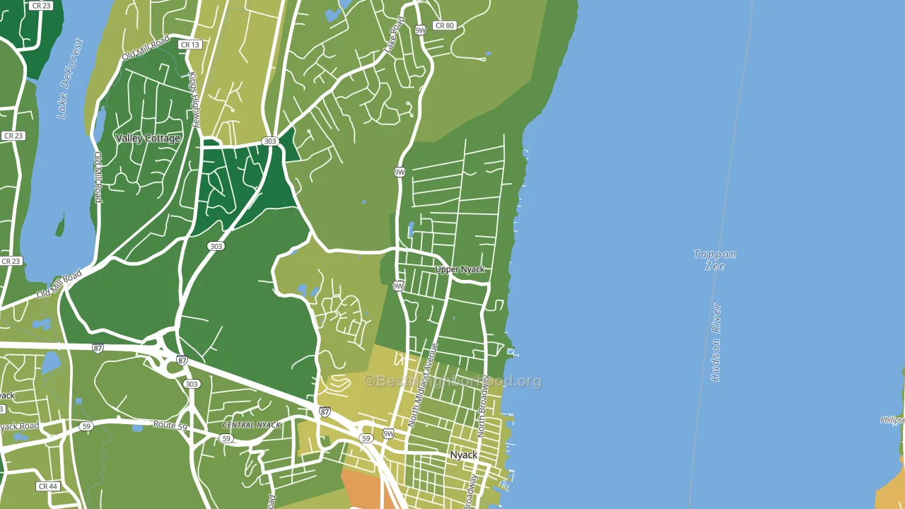 Upper Nyack, NY block-group voter-turnout map