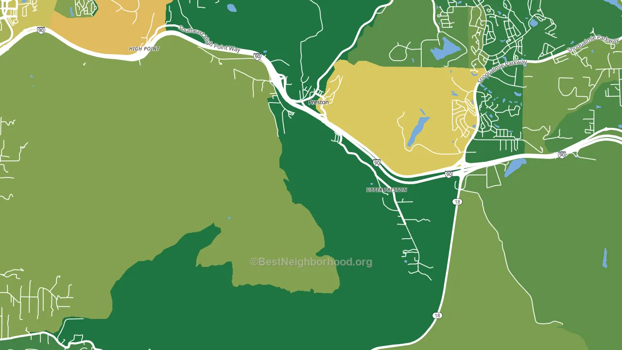 Upper Preston, WA block-group voter-turnout map