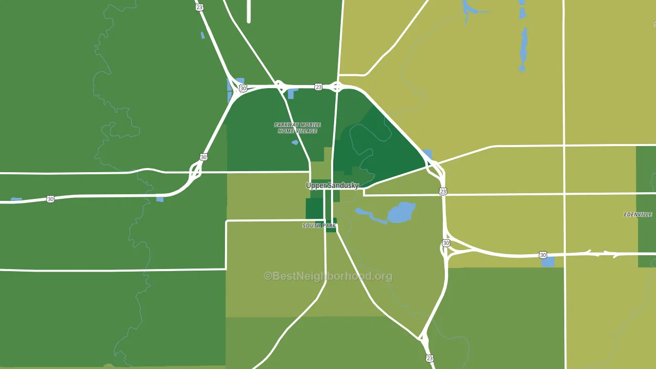 Upper Sandusky, OH block-group voter-turnout map