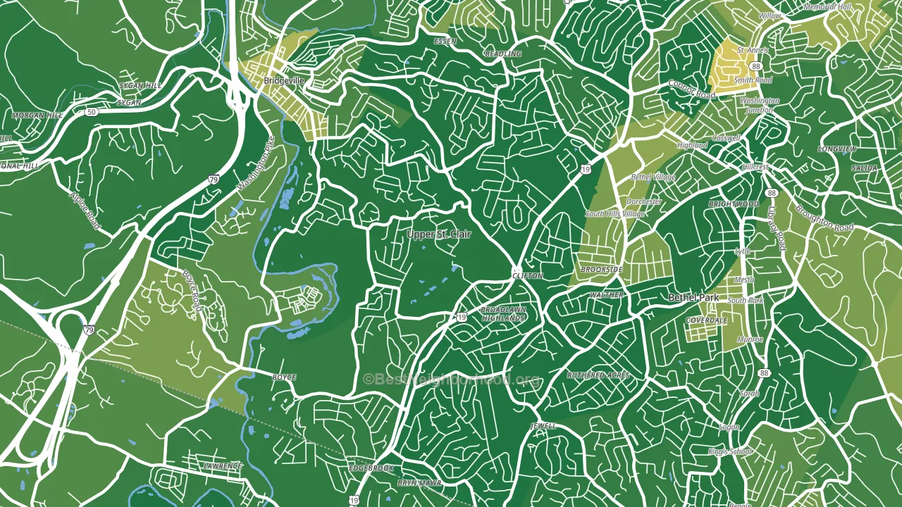 Upper St. Clair, PA block-group voter-turnout map