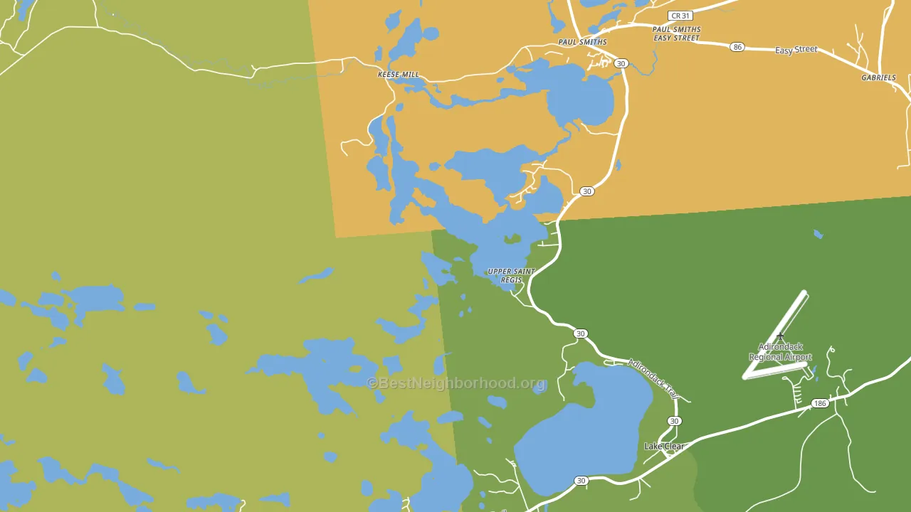 Upper St. Regis, NY block-group voter-turnout map