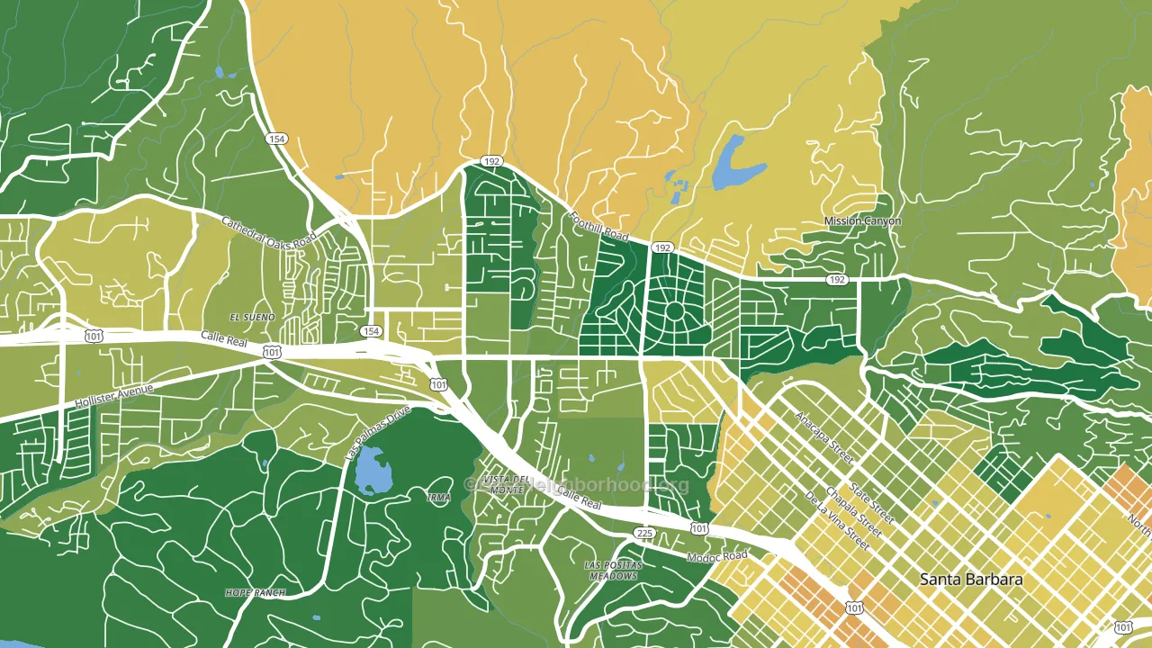 Upper State, Santa Barbara, CA block-group voter-turnout map