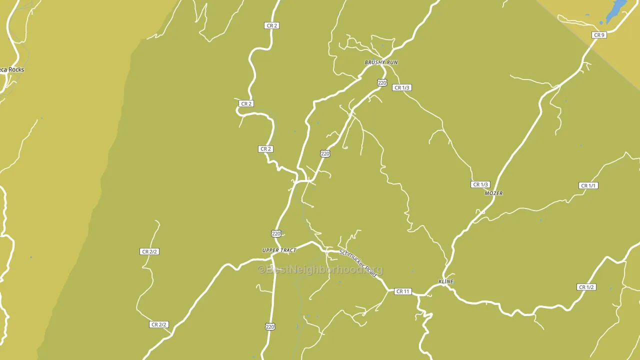 Upper Tract, WV block-group voter-turnout map