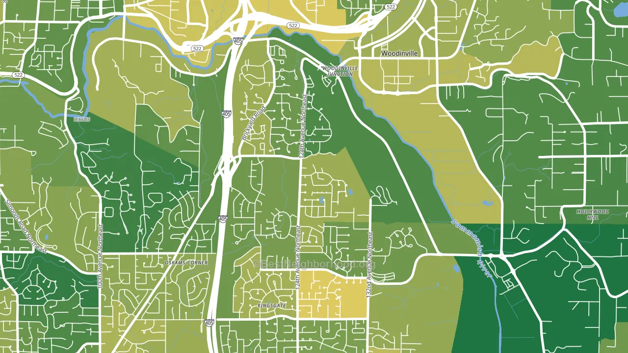 Upper West Ridge, Woodinville, WA block-group voter-turnout map