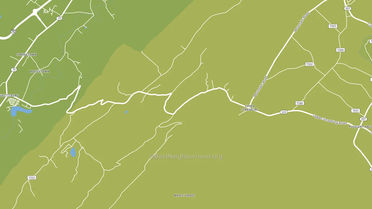 Upperstrasburg, PA block-group voter-turnout map