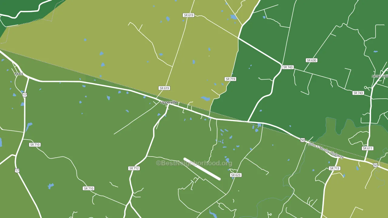 Upperville, VA block-group voter-turnout map
