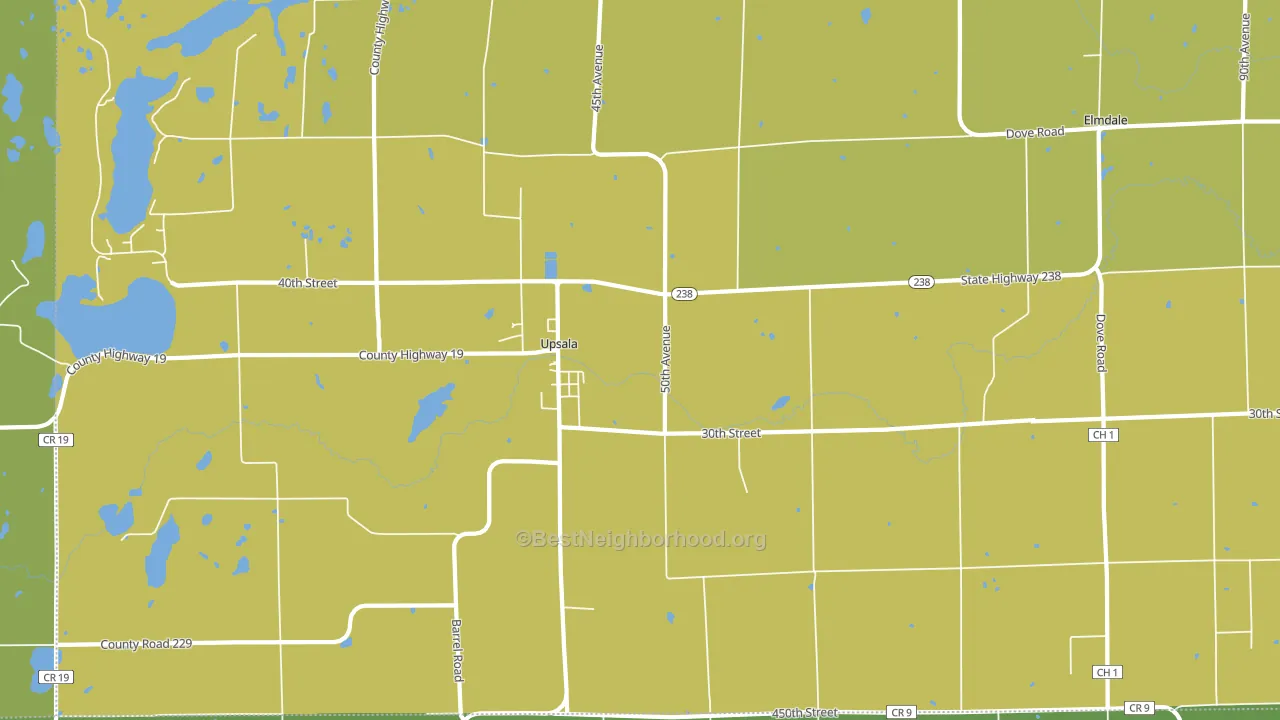 Upsala, MN block-group voter-turnout map