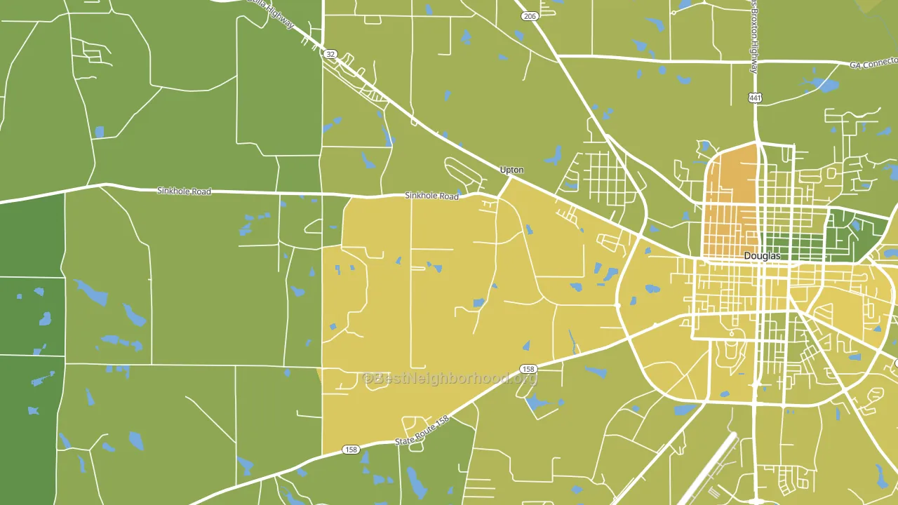 Upton, GA block-group voter-turnout map