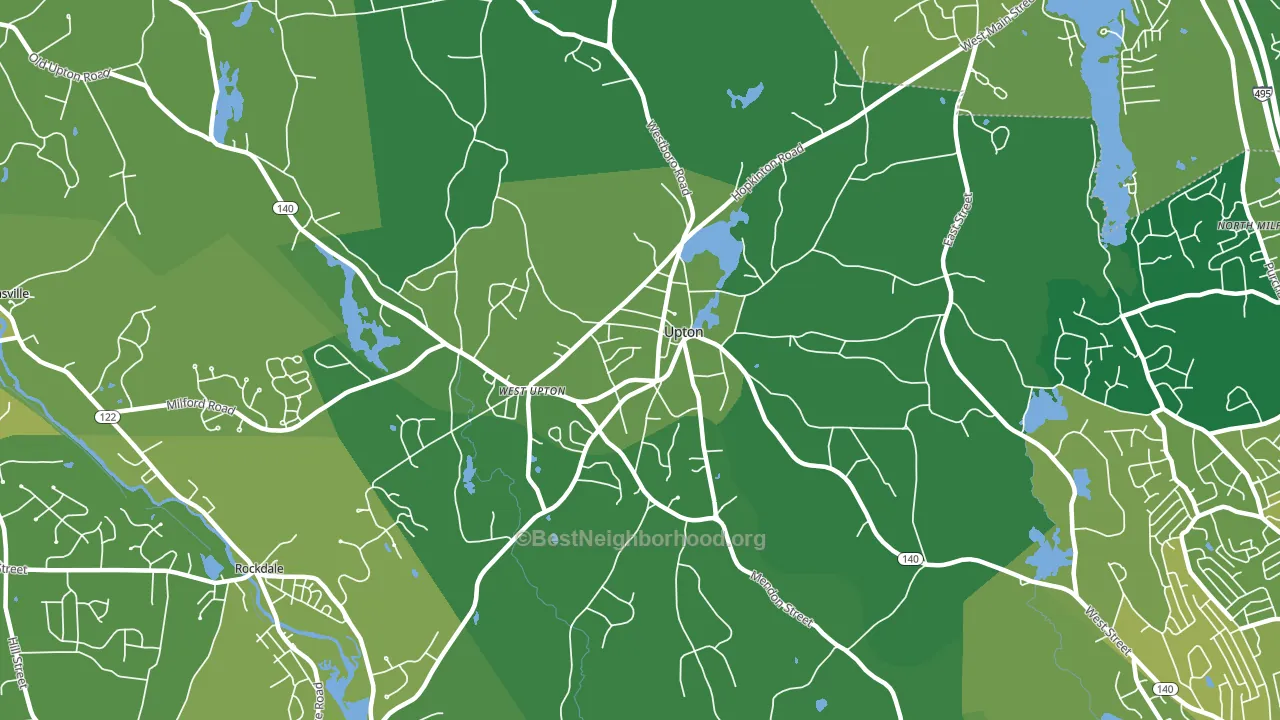 Upton, MA block-group voter-turnout map