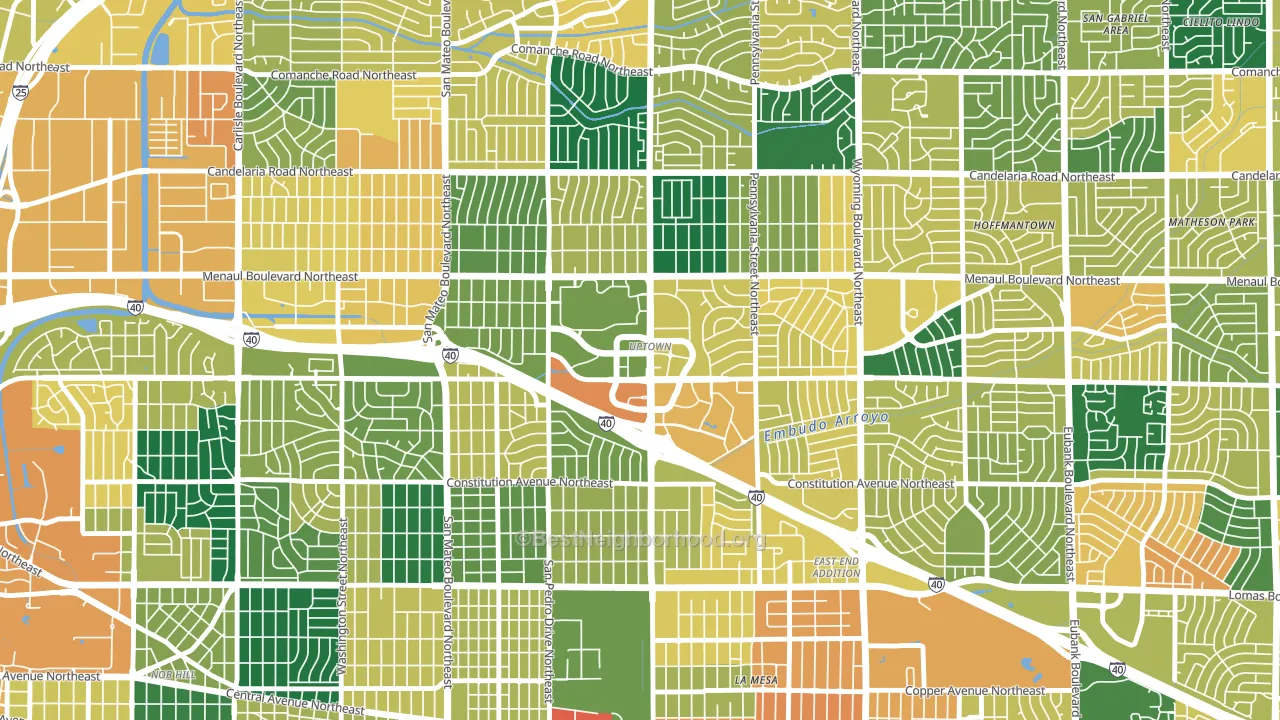 Uptown, Albuquerque, NM block-group voter-turnout map