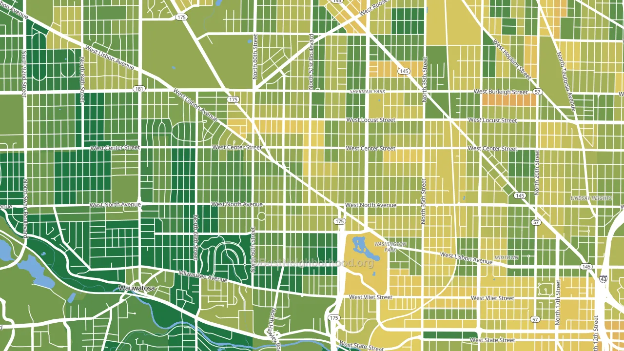 Uptown, Milwaukee, WI block-group voter-turnout map