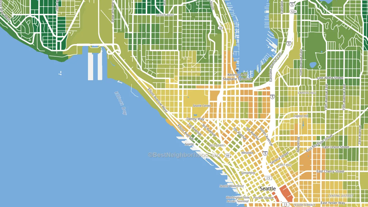 Uptown, Seattle, WA block-group voter-turnout map