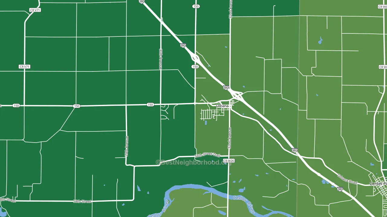 Urbana, IA block-group voter-turnout map