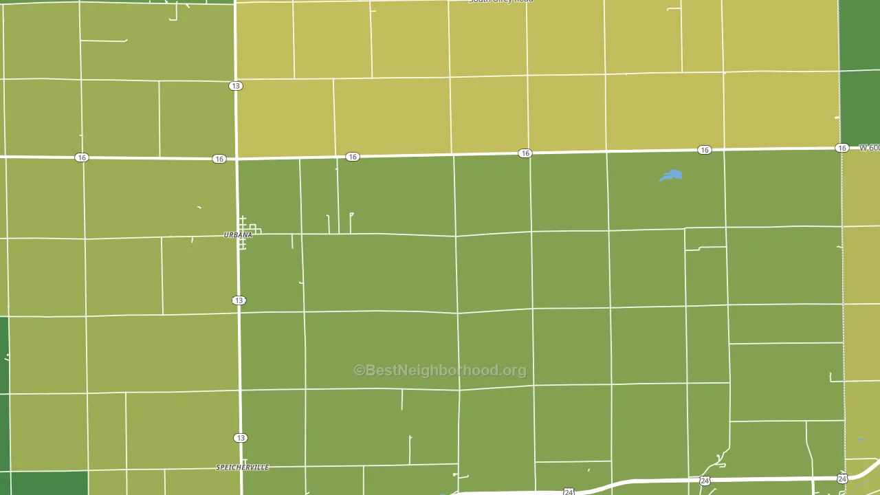 Urbana, IN block-group voter-turnout map