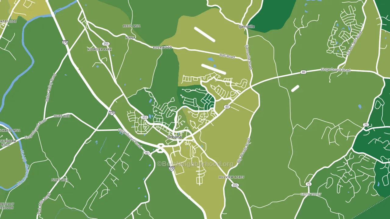 Urbana, MD block-group voter-turnout map
