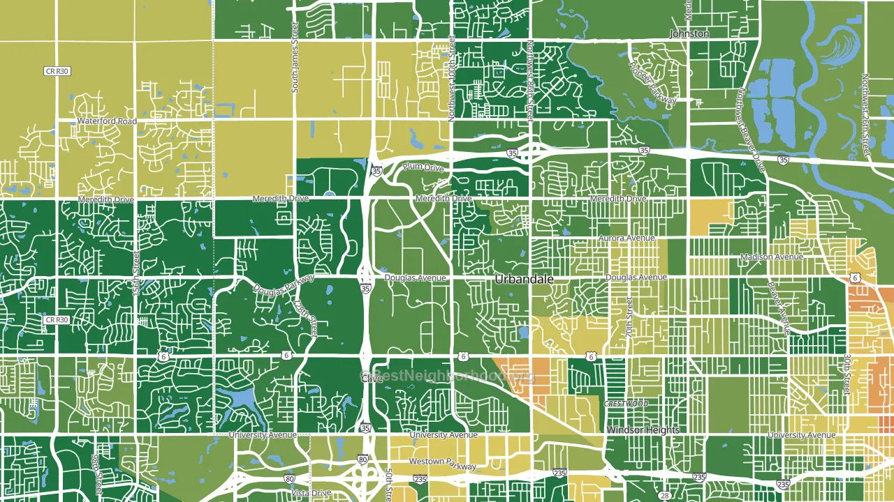 Urbandale, IA block-group voter-turnout map