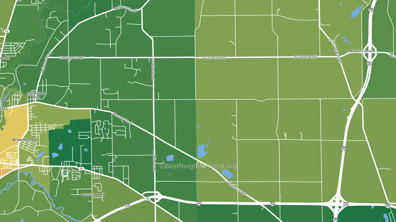 Urbandale, MI block-group voter-turnout map