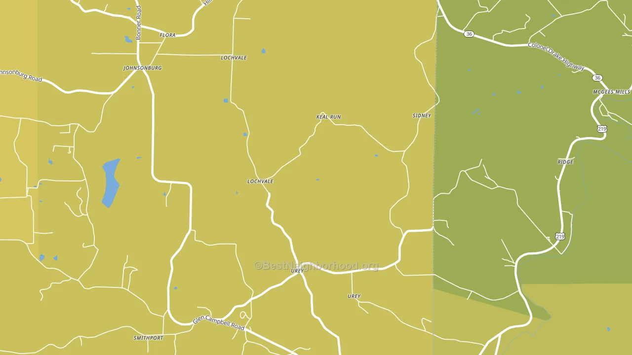 Urey, PA block-group voter-turnout map