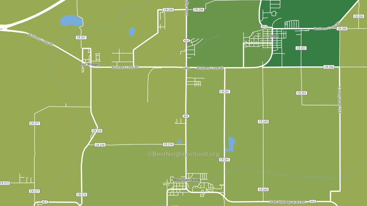 Urie, WY block-group voter-turnout map