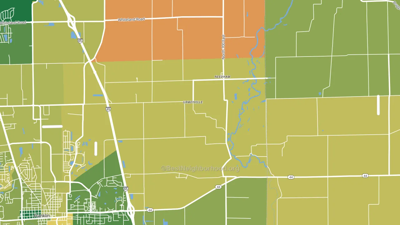 Urmeyville, IN block-group voter-turnout map