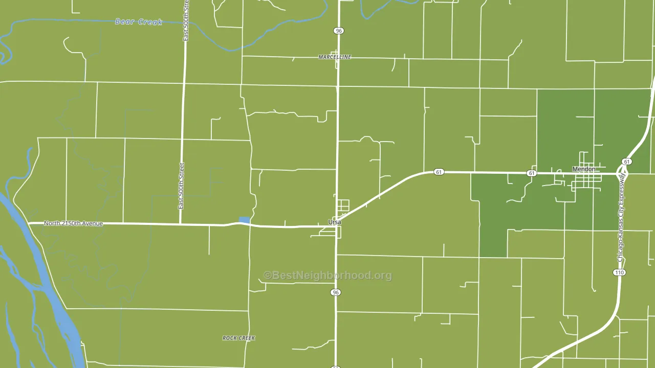 Ursa, IL block-group voter-turnout map