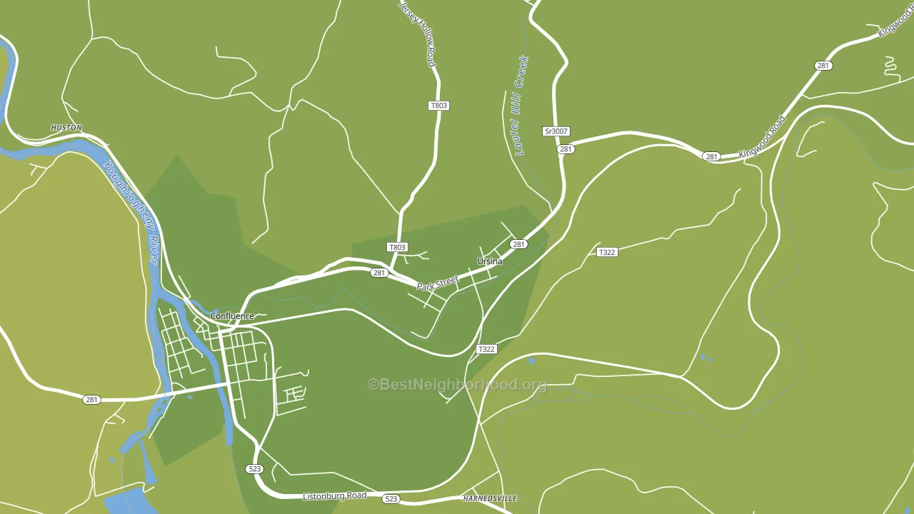 Ursina, PA block-group voter-turnout map