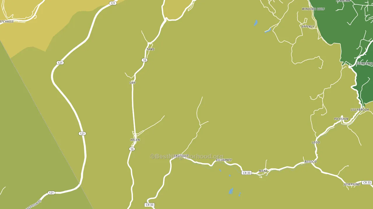Ury, WV block-group voter-turnout map