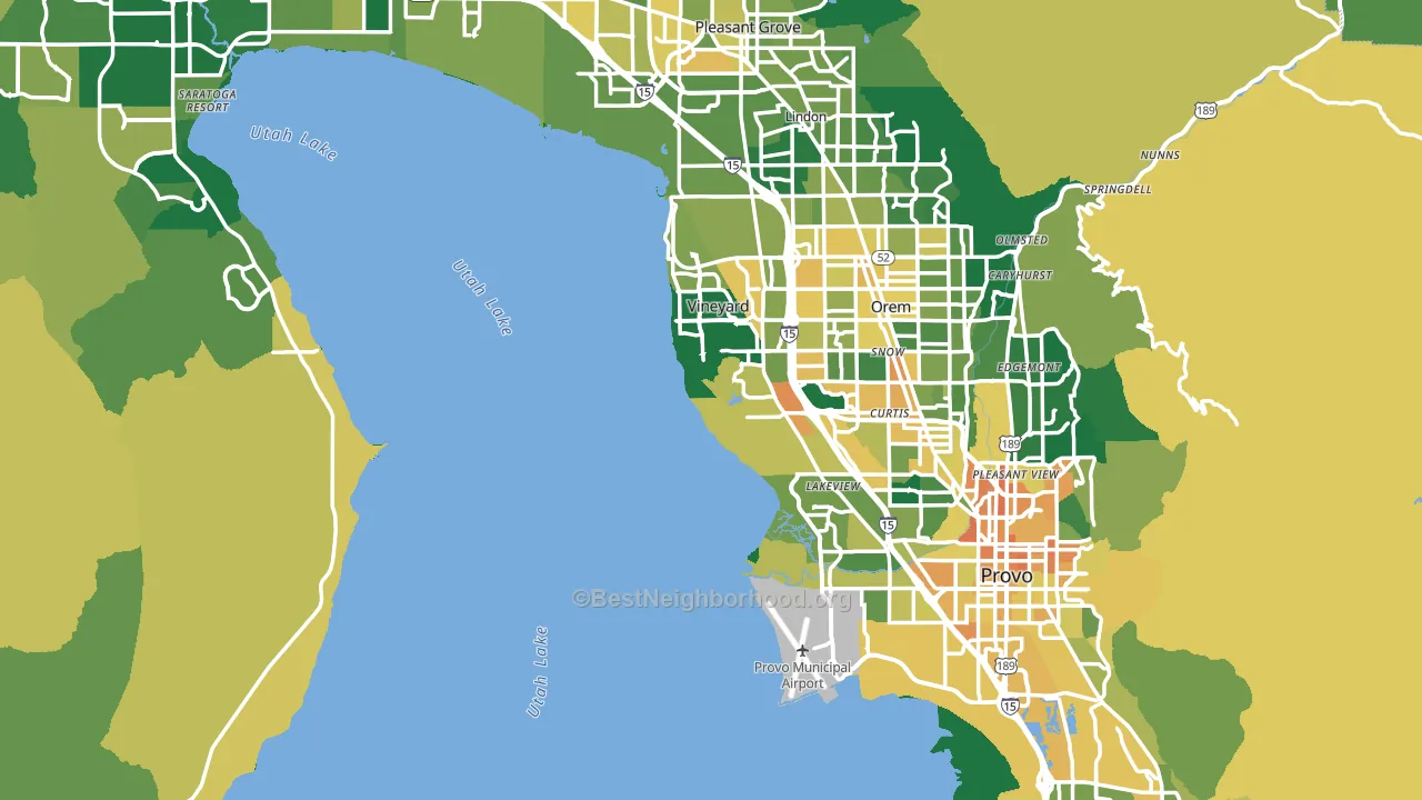 Utah County, UT block-group voter-turnout map