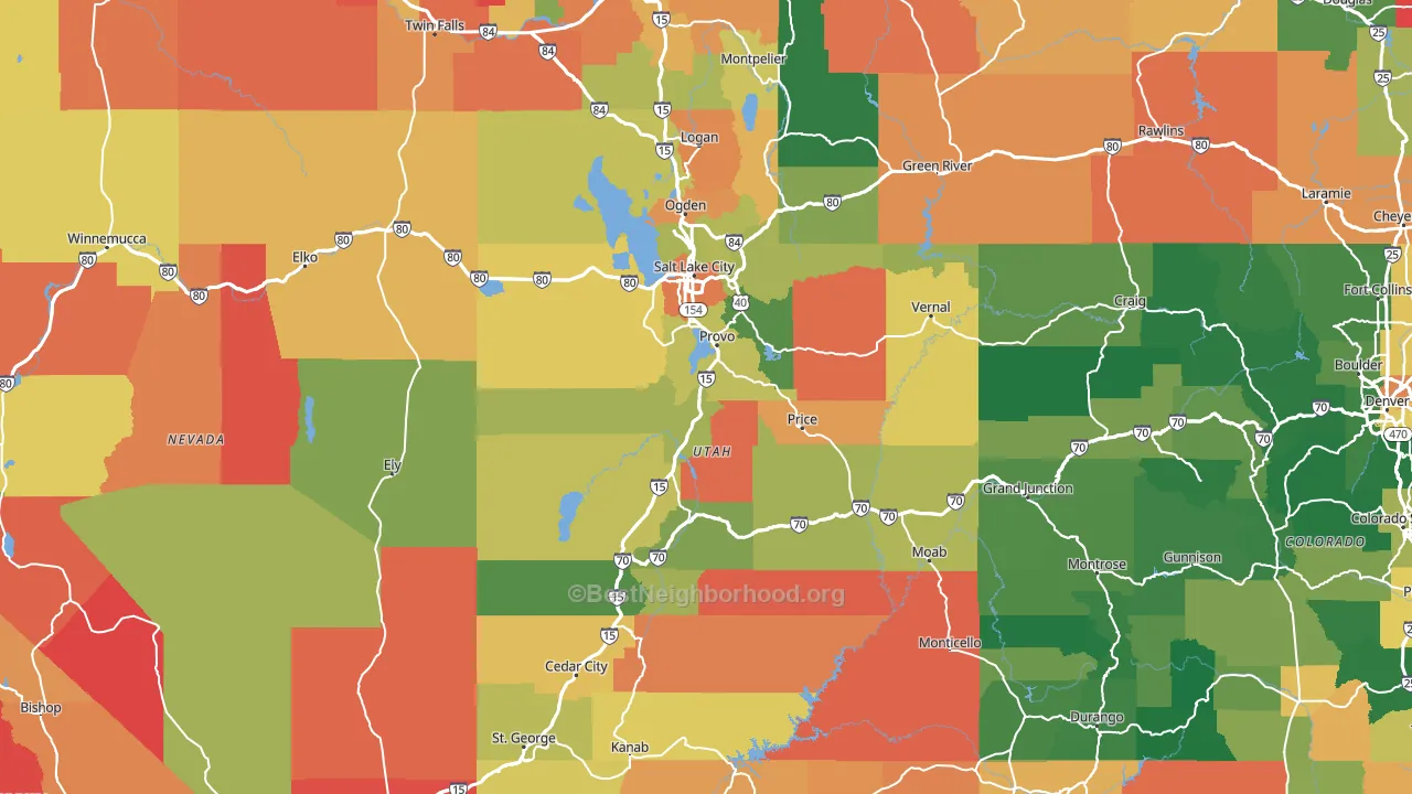 Utah block-group voter-turnout map