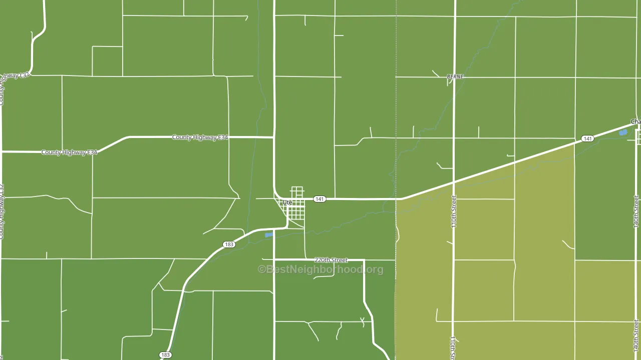 Ute, IA block-group voter-turnout map
