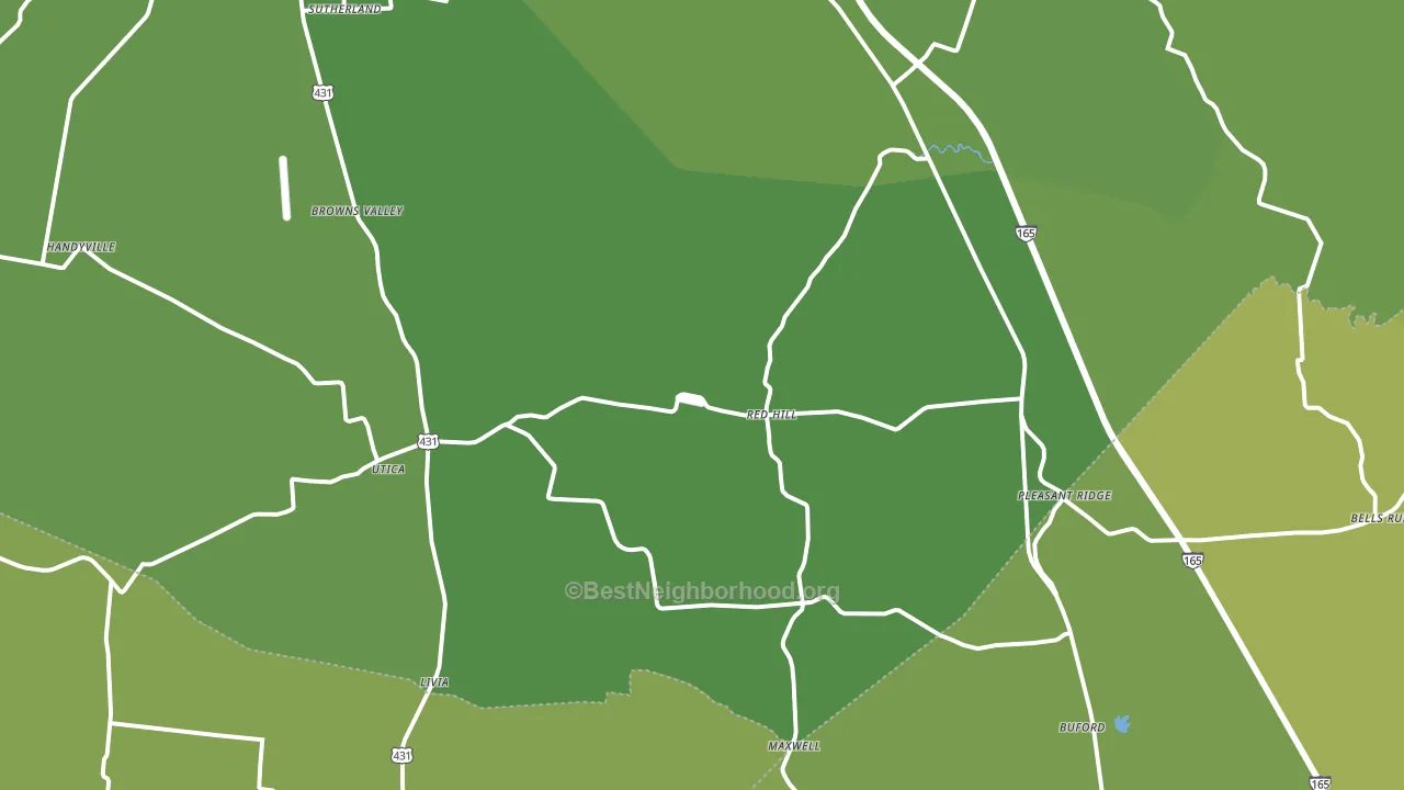 Utica, KY block-group voter-turnout map