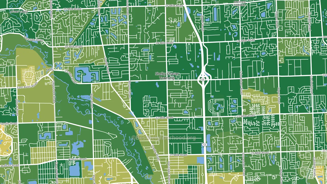 Utica, MI block-group voter-turnout map
