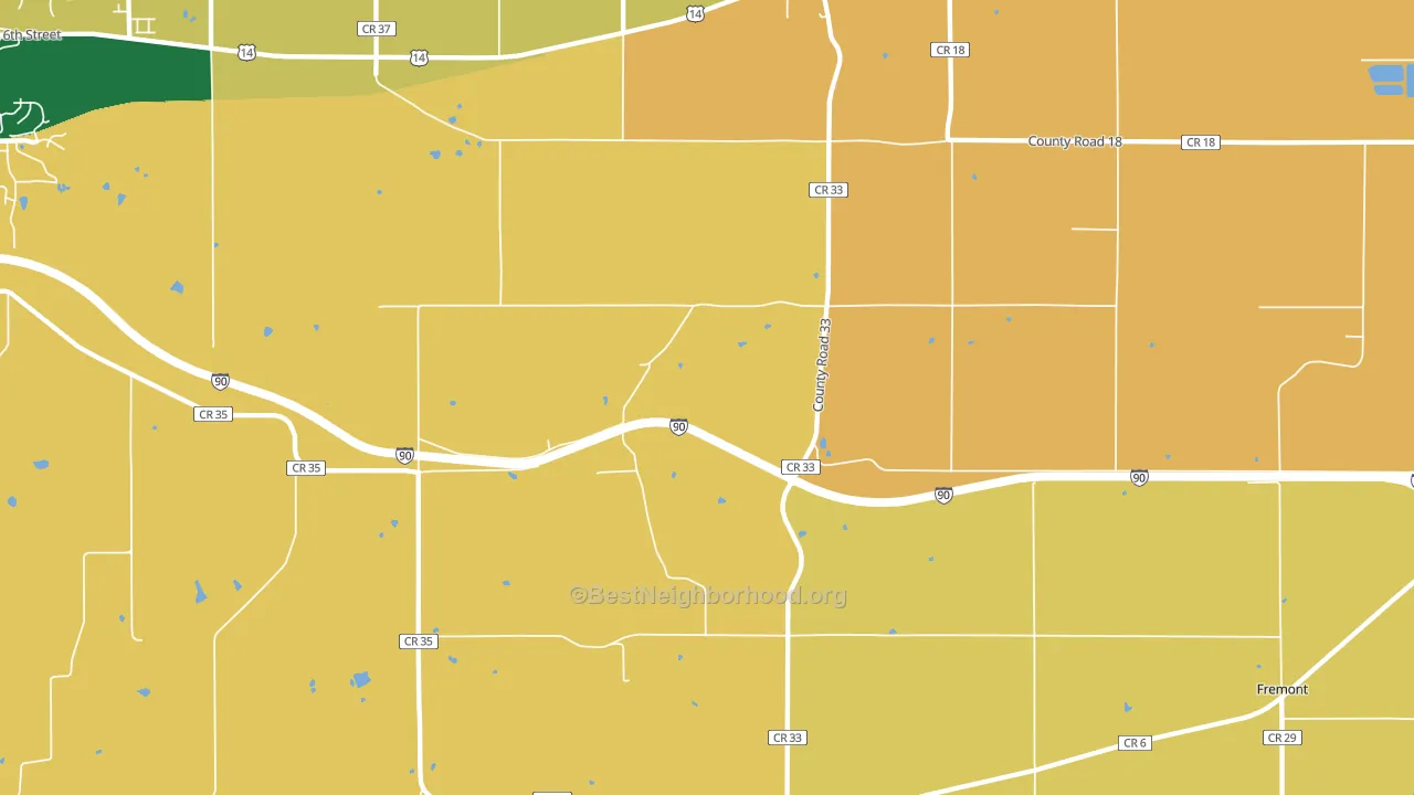 Utica, MN block-group voter-turnout map