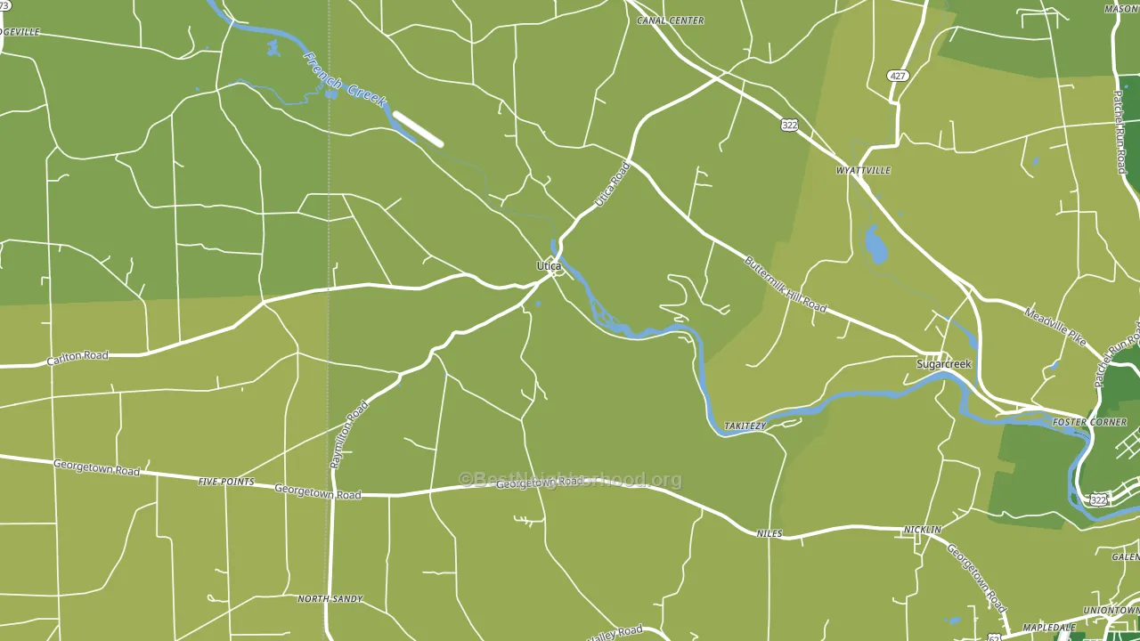 Utica, PA block-group voter-turnout map