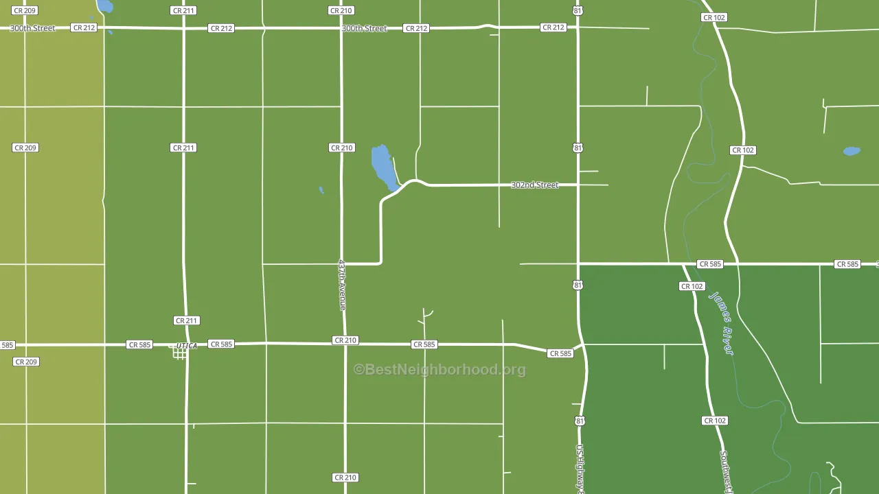 Utica, SD block-group voter-turnout map