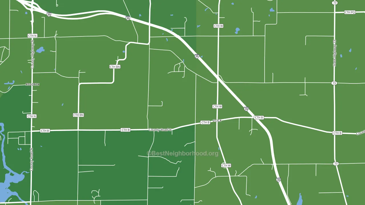 Utica, WI block-group voter-turnout map
