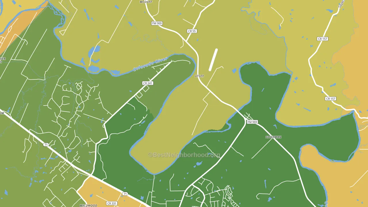 Utley, TX block-group voter-turnout map