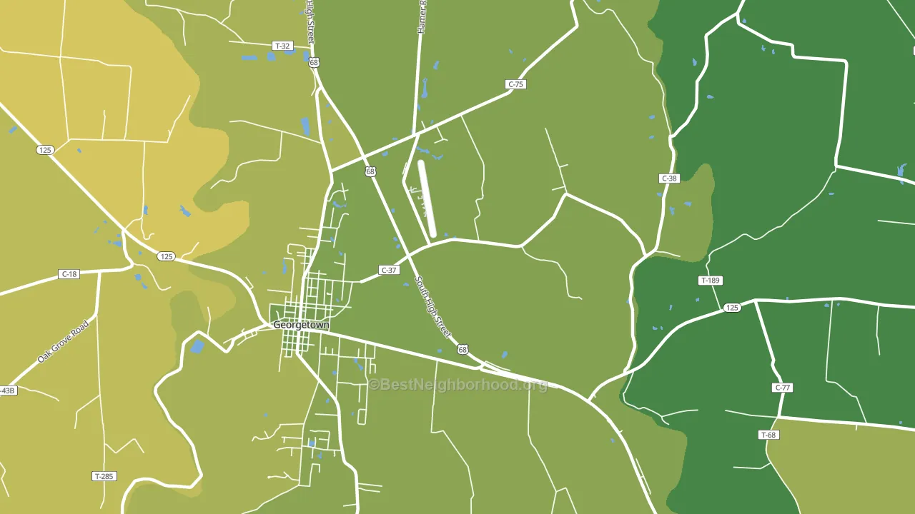 Utopia, OH block-group voter-turnout map