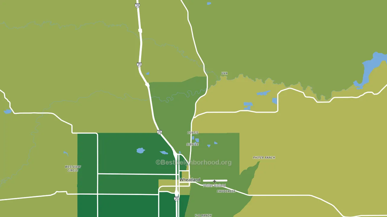 Uva, WY block-group voter-turnout map