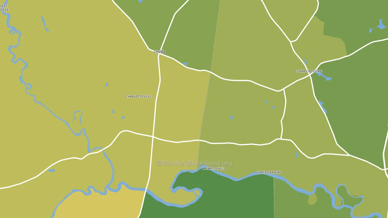 Uvalda, GA block-group voter-turnout map