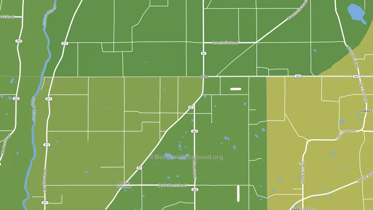 Vada, GA block-group voter-turnout map