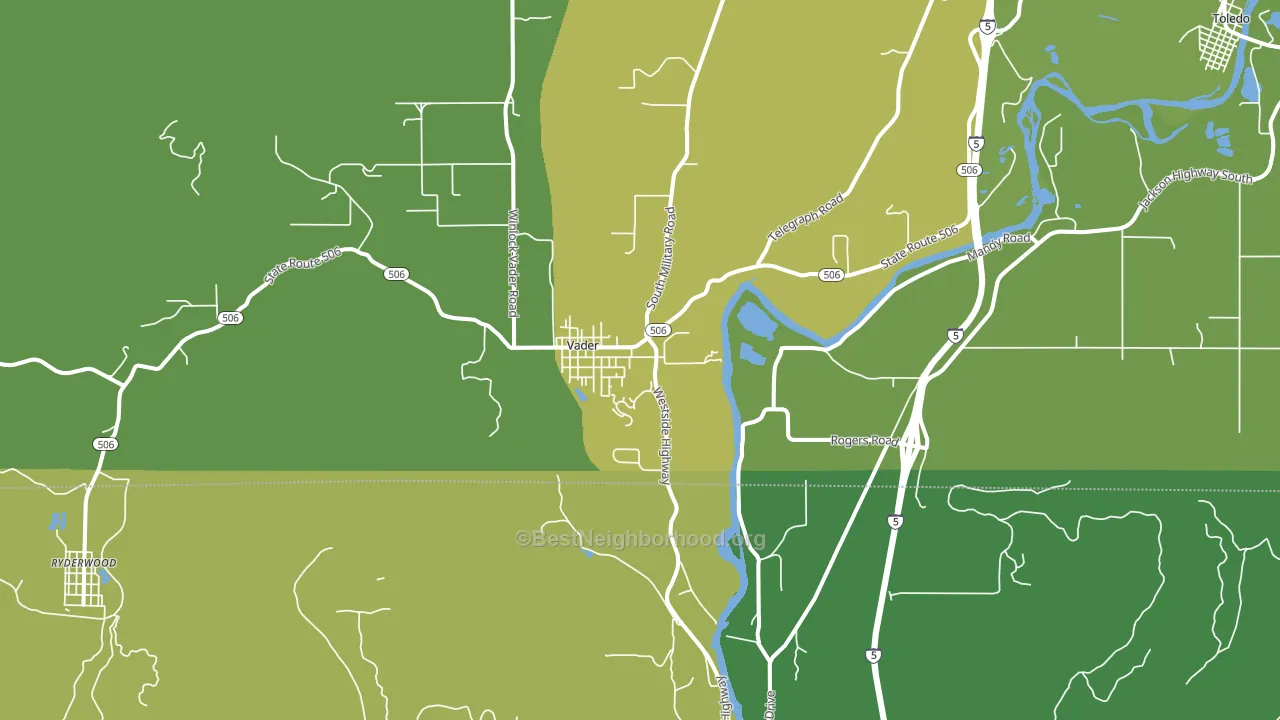 Vader, WA block-group voter-turnout map