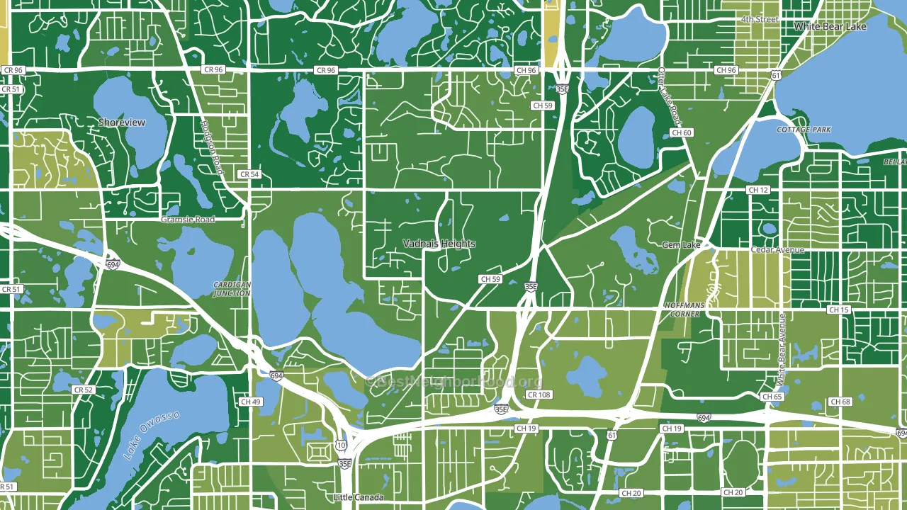 Vadnais Heights, MN block-group voter-turnout map