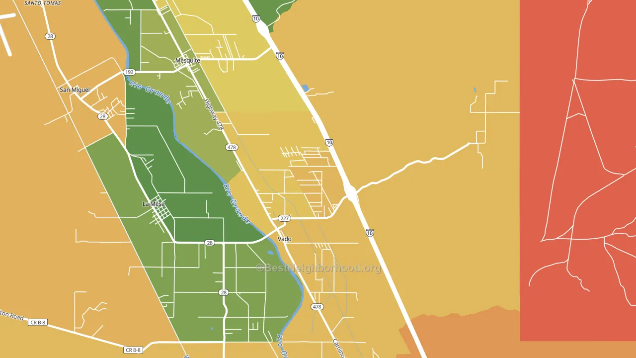 Vado, NM block-group voter-turnout map