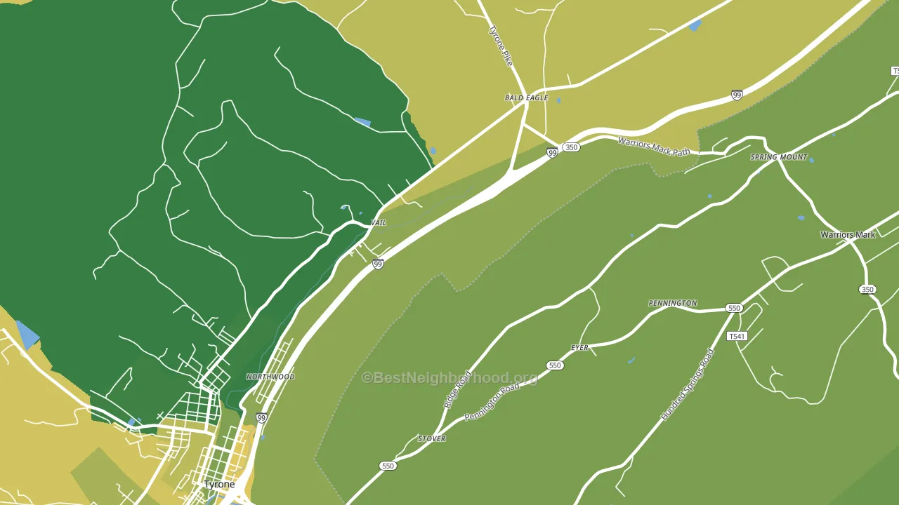 Vail, PA block-group voter-turnout map