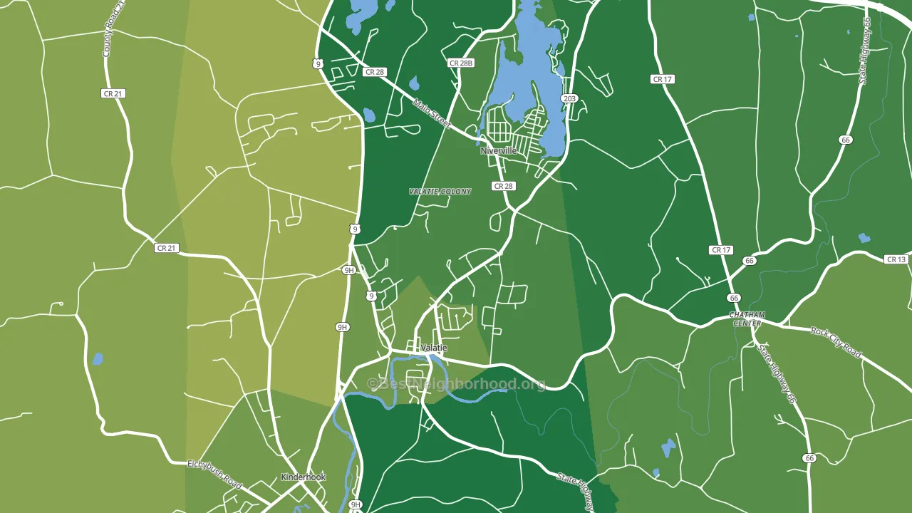 Valatie, NY block-group voter-turnout map