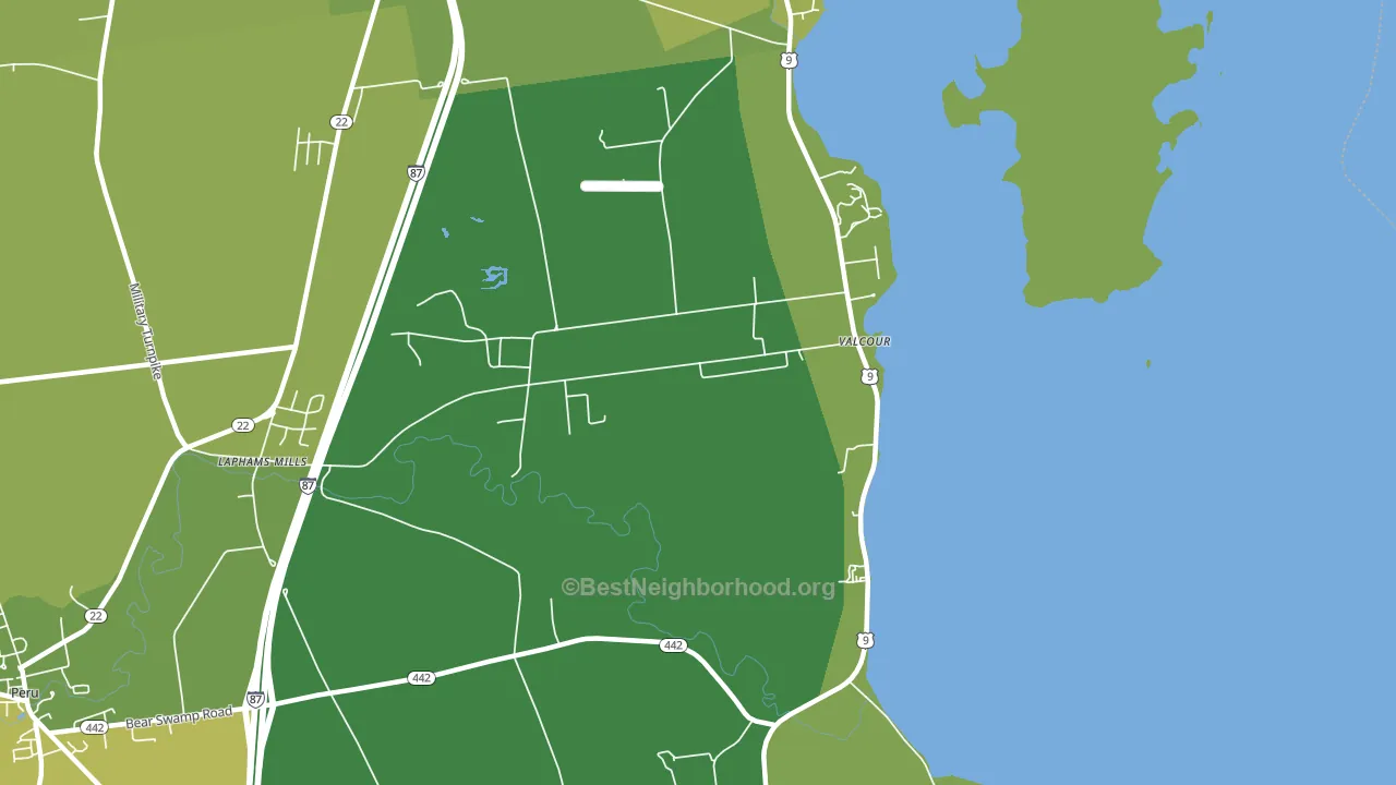 Valcour, NY block-group voter-turnout map