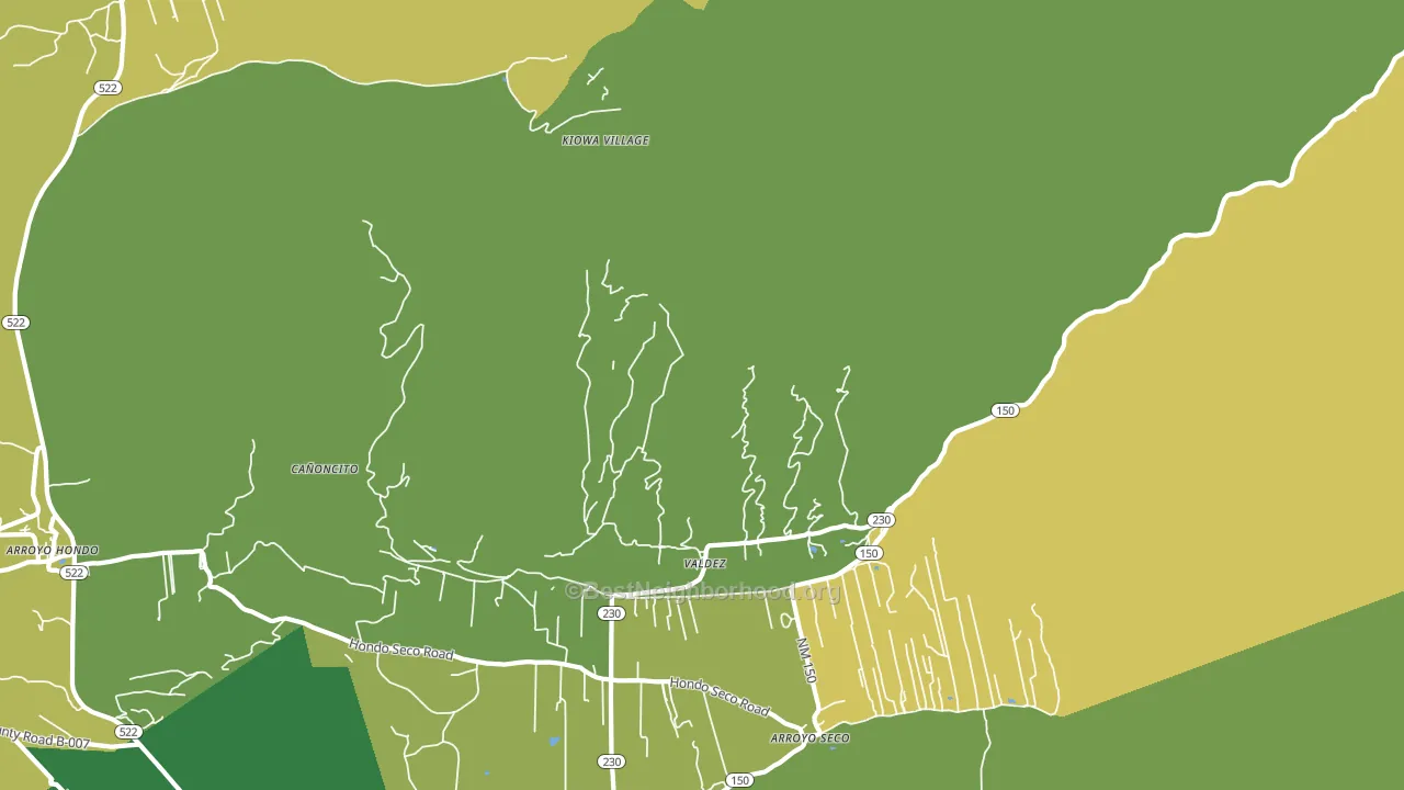 Valdez, NM block-group voter-turnout map