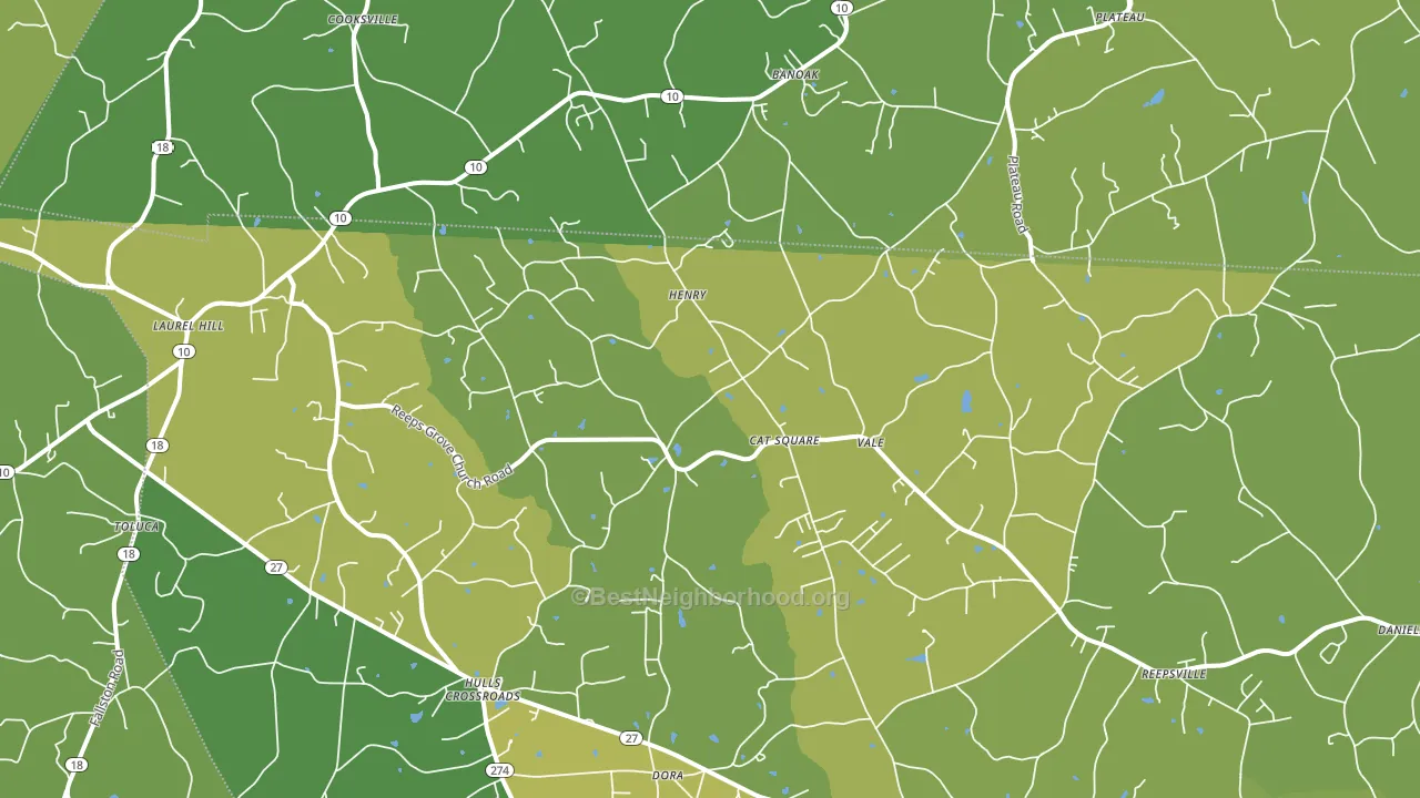 Vale, NC block-group voter-turnout map