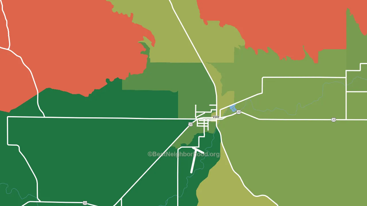 Vale, OR block-group voter-turnout map